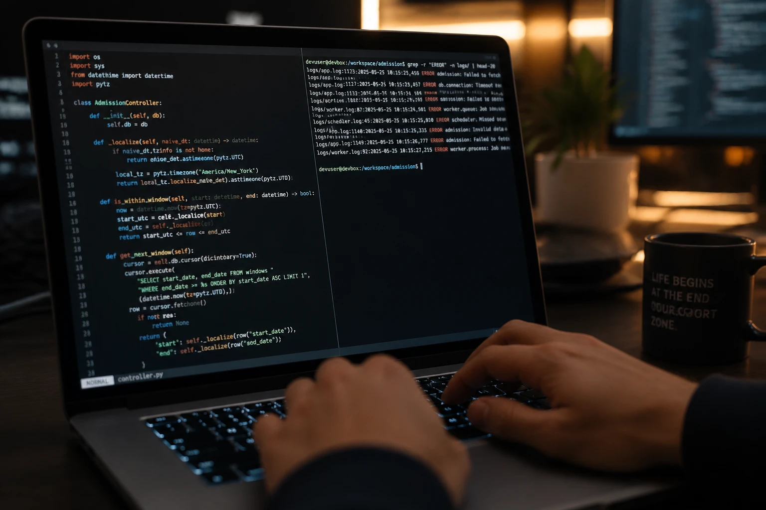 Terminal affichant une commande grep -r récursif sur un écran d'ordinateur portable